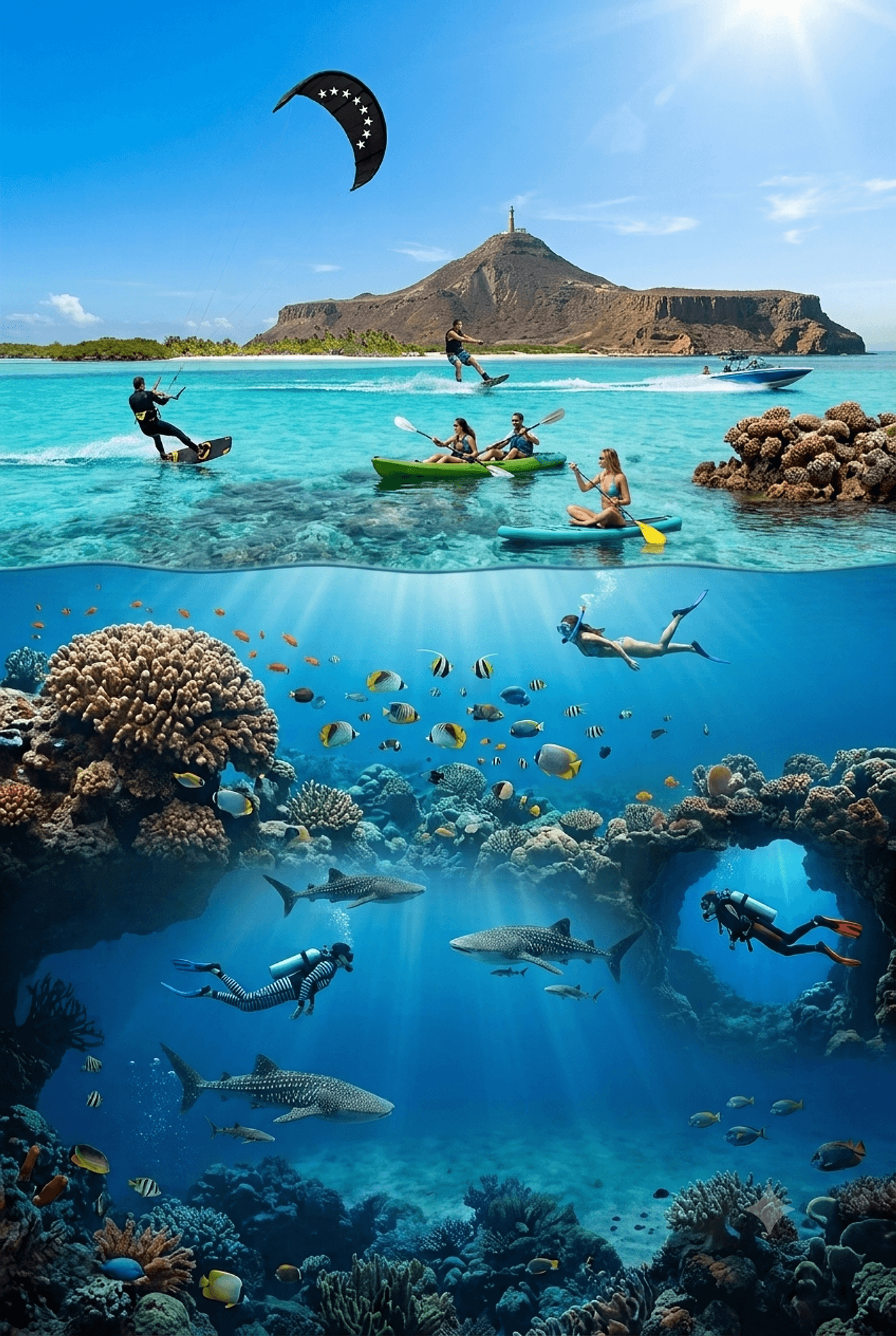 Aguas turquesas cristalinas Los Roques